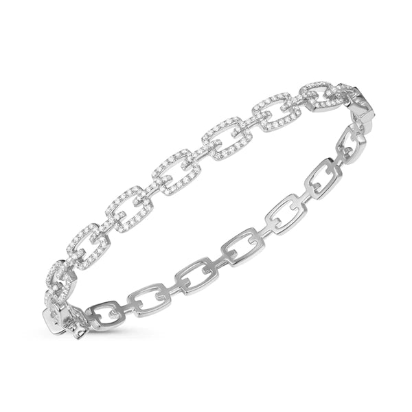 14k gold diamond link bangle