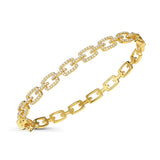 14k gold diamond link bangle