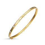 14k gold scattered diamond bangle