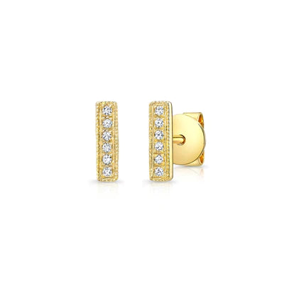 14k gold diamond stick posts