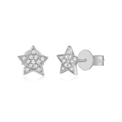 14k gold diamond star posts