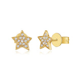 14k gold diamond star posts