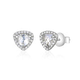 14k gold white topaz diamond earrings