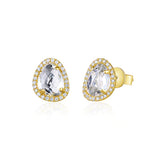 14k gold diamond and topaz posts