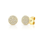 14k gold diamond medium flat disks