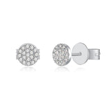 14k gold small diamond disk earrings