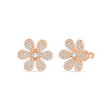 14k gold diamond daisy studs