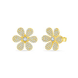 14k gold diamond daisy studs