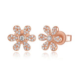 14k gold diamond daisy studs