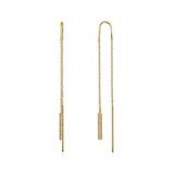 14k gold and diamond rectangle threaders
