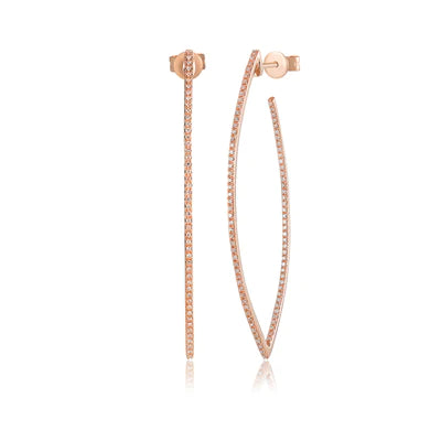 14k gold and diamond curved stick with posts
