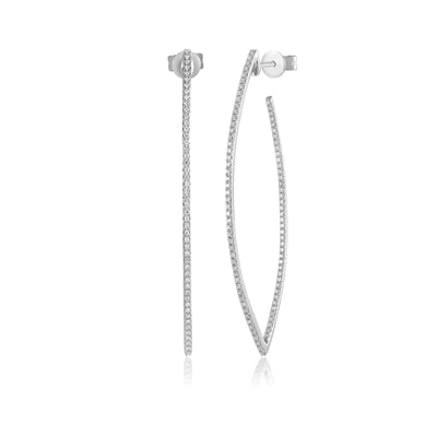 14k gold and diamond curved stick with posts
