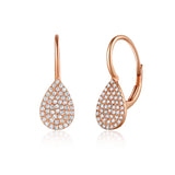 14k gold diamond pear drop earrings