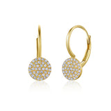 14k gold and diamond small disk drops