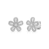 14k gold diamond baguette daisy earrings