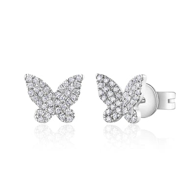 14k pointed butterfly studs