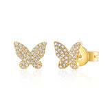 14k pointed butterfly studs