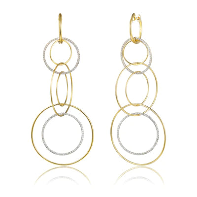 14k gold diamond multi ring earrings