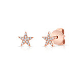 14k gold diamond bitty star studs