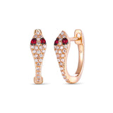 14k gold diamond snake huggie