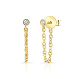 14k gold diamond bezel chain drops