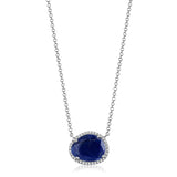 14k gold sapphire and diamond necklace