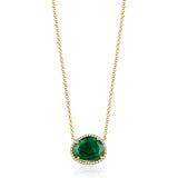 14k gold emerald and diamond necklace