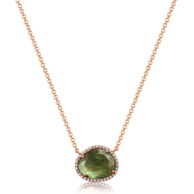 14k gold diamond labradorite necklace