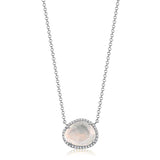 14k gold moonstone and diamond necklace