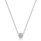 14k Gold Small Diamond Disk Necklace