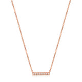 14k gold diamond small bar necklace