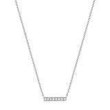 14k gold diamond small bar necklace