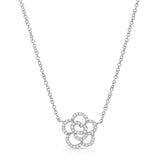 14k gold diamond flower necklace