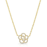 14k gold diamond flower necklace