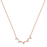 14k gold 5 diamond triangle necklace