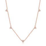 14k gold and diamond scattered hearts necklace