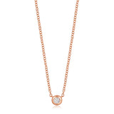 14k gold diamond bezel necklace