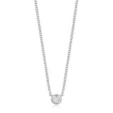 14k gold diamond bezel necklace