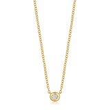 14k gold diamond bezel necklace