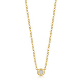 14k gold diamond bezel necklace
