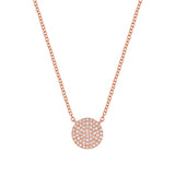 14k Gold Diamond Disk Necklace