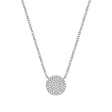 14k Gold Diamond Disk Necklace