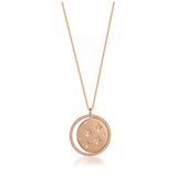 14k gold diamond celestrial disk necklace