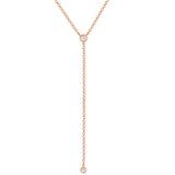 14k gold diamond bezel drop necklace