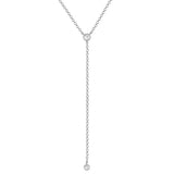14k gold diamond bezel drop necklace