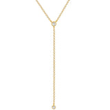 14k gold diamond bezel drop necklace