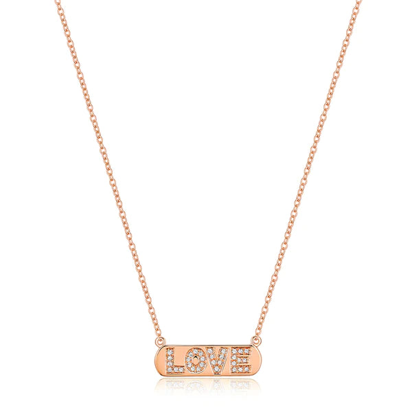 14k gold diamond LOVE necklace