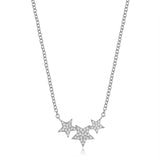14k gold diamond triple star necklace