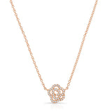 14k gold diamond rosette necklace