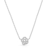 14k gold diamond rosette necklace